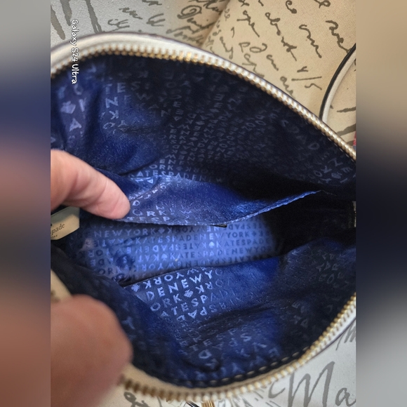 Kate Spade Grove Street Millie Navy/White Leather Crossbody Bag w/Charm & Scarf - Picture 9 of 13